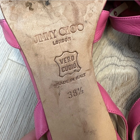 Jimmy Choo Jude Fuchsia Open-Toe Sandal Heels - Picture 7 of 12